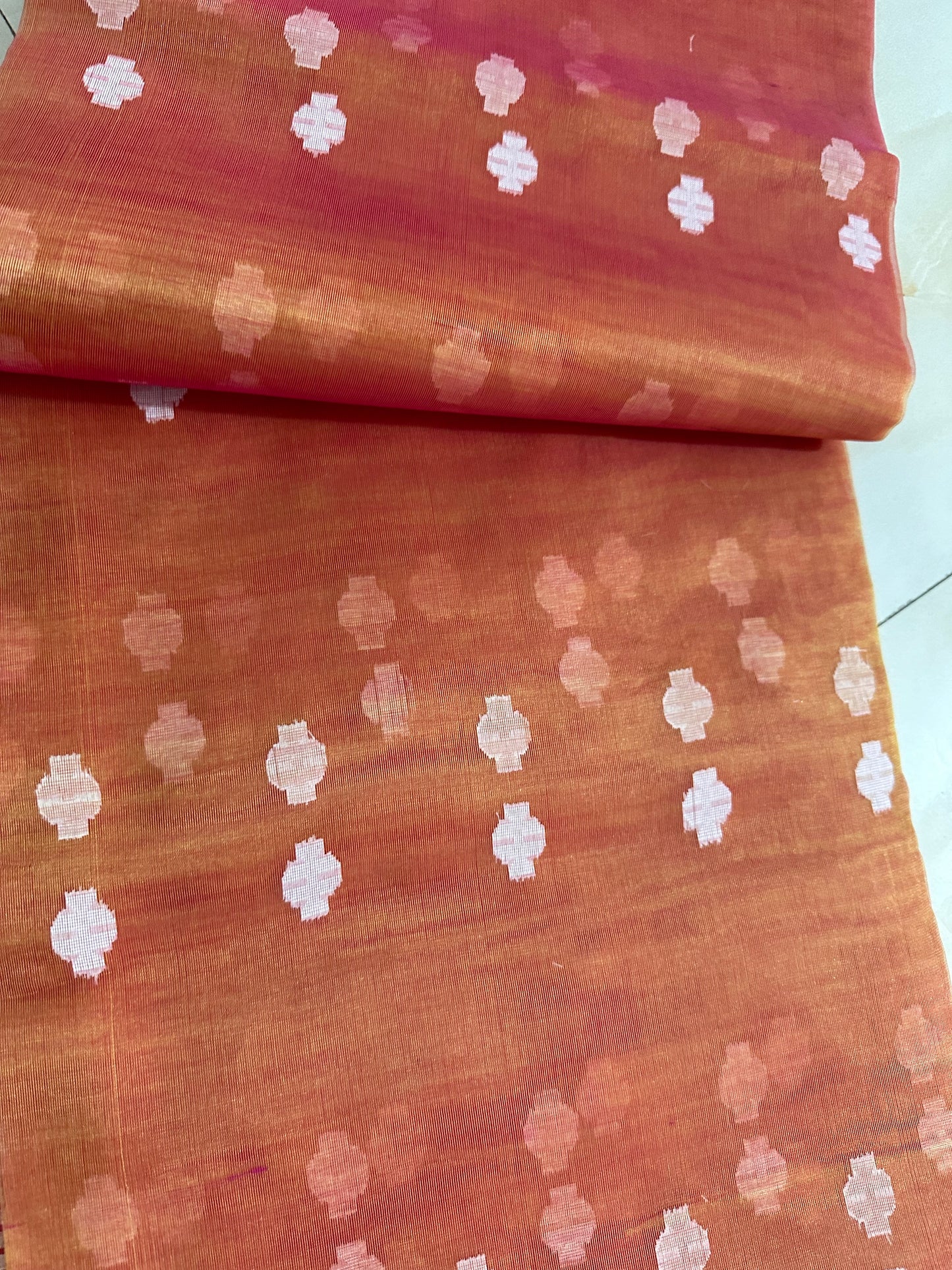 Muslin jamdani of karat design - Putul's Fashion