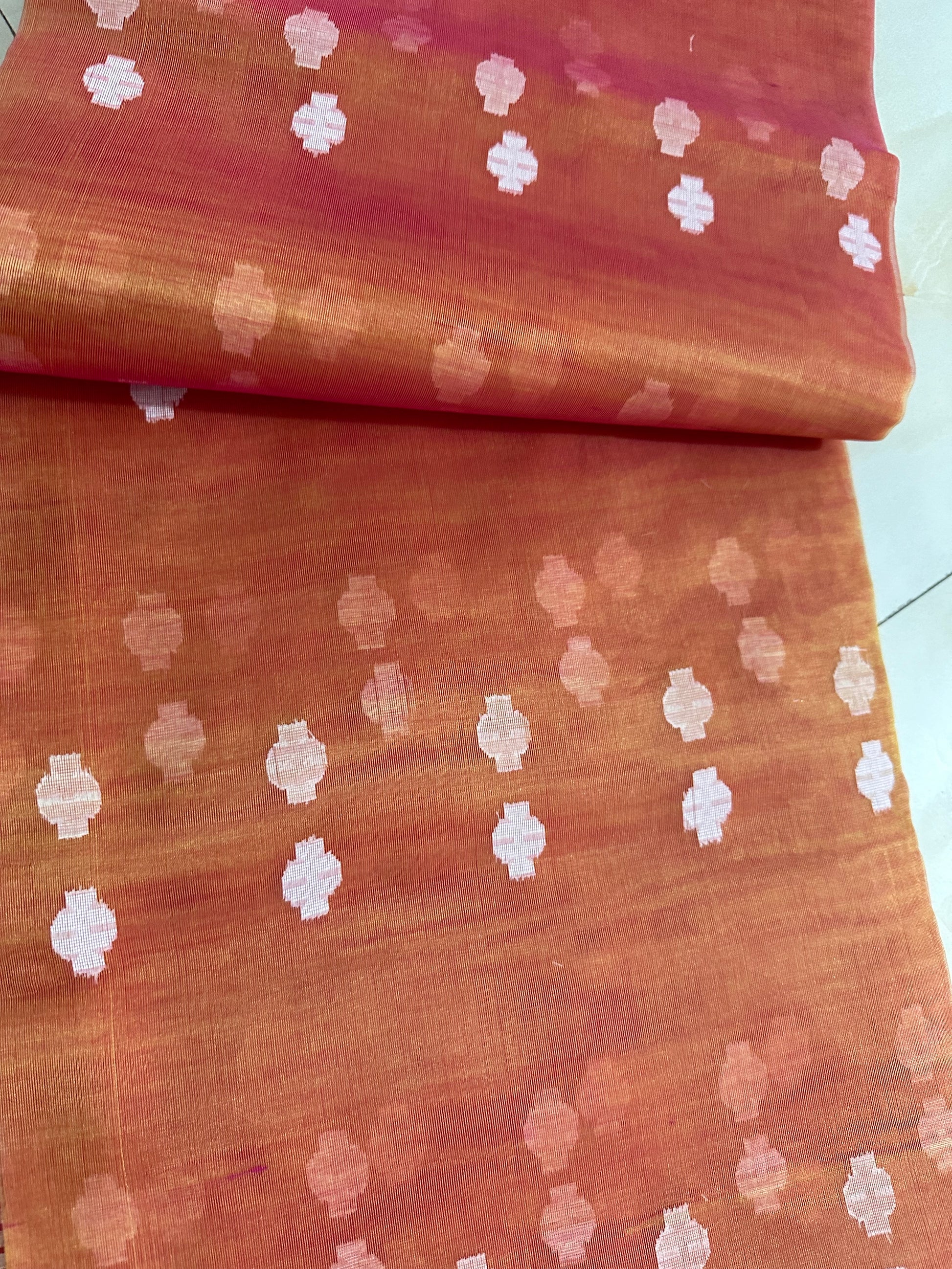 Muslin jamdani of karat design - Putul's Fashion