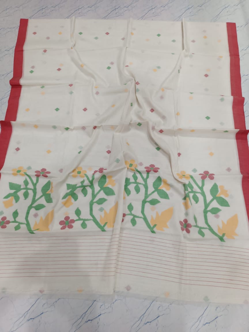 Cotton jamdani saree