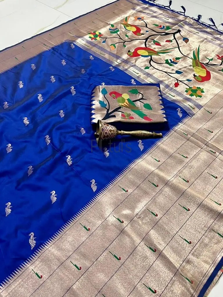 Kanchipuram Paithani silk saree fusion Putul's Fashion