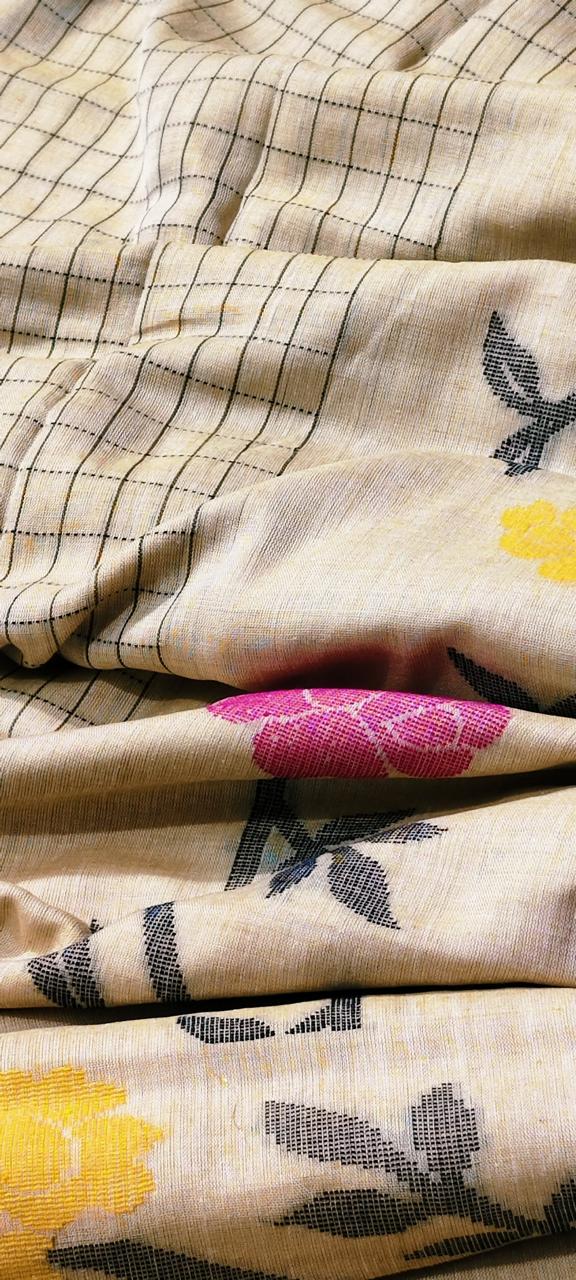 Hand weaving cotton jamdani saree - Cotton jamdani