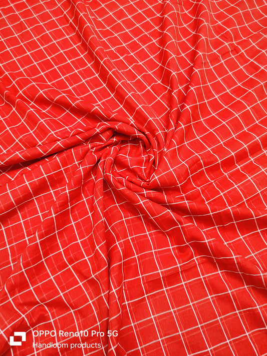 120 count mul cotton check saree, no blouse