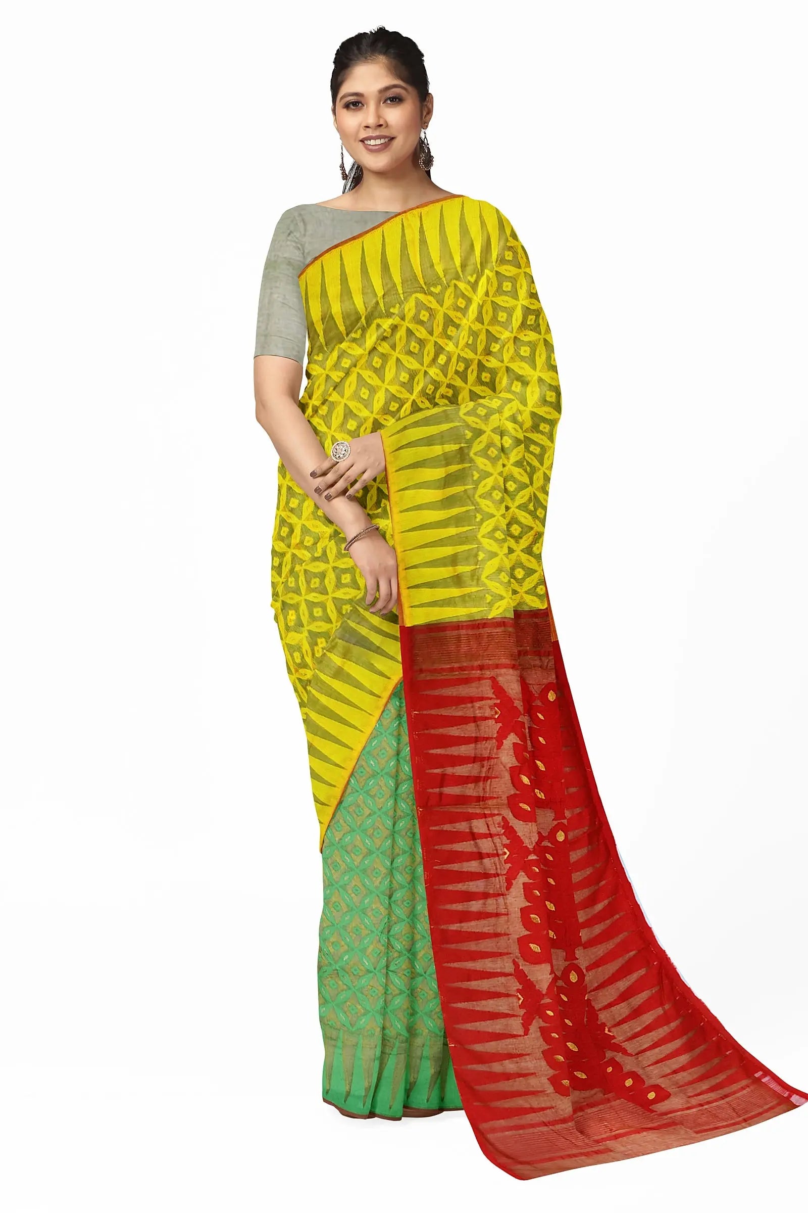 Bengal dhakai Minakari jamdani three colour