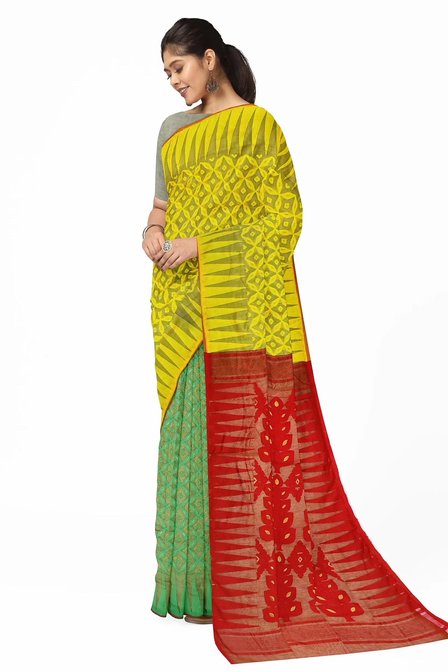 Bengal dhakai jamdani three colour