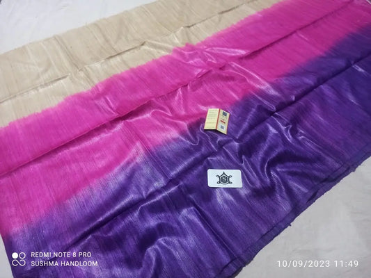 3D Tussar saree Gicha print with silk mark Putul's fashion