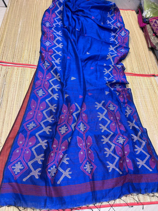 Motka jamdani saree hand weaving