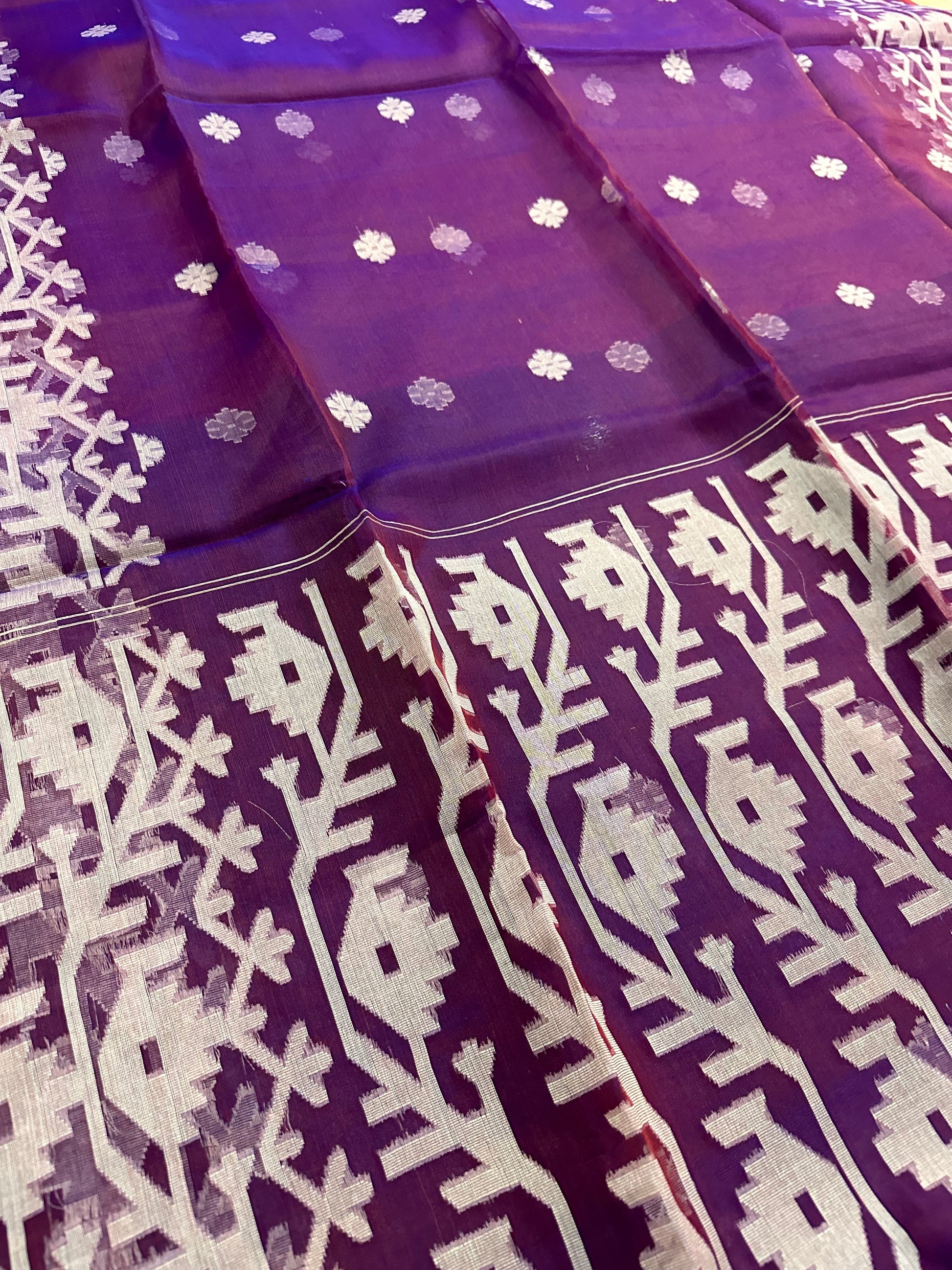 Muslin jamdani of karat design - Putul's Fashion