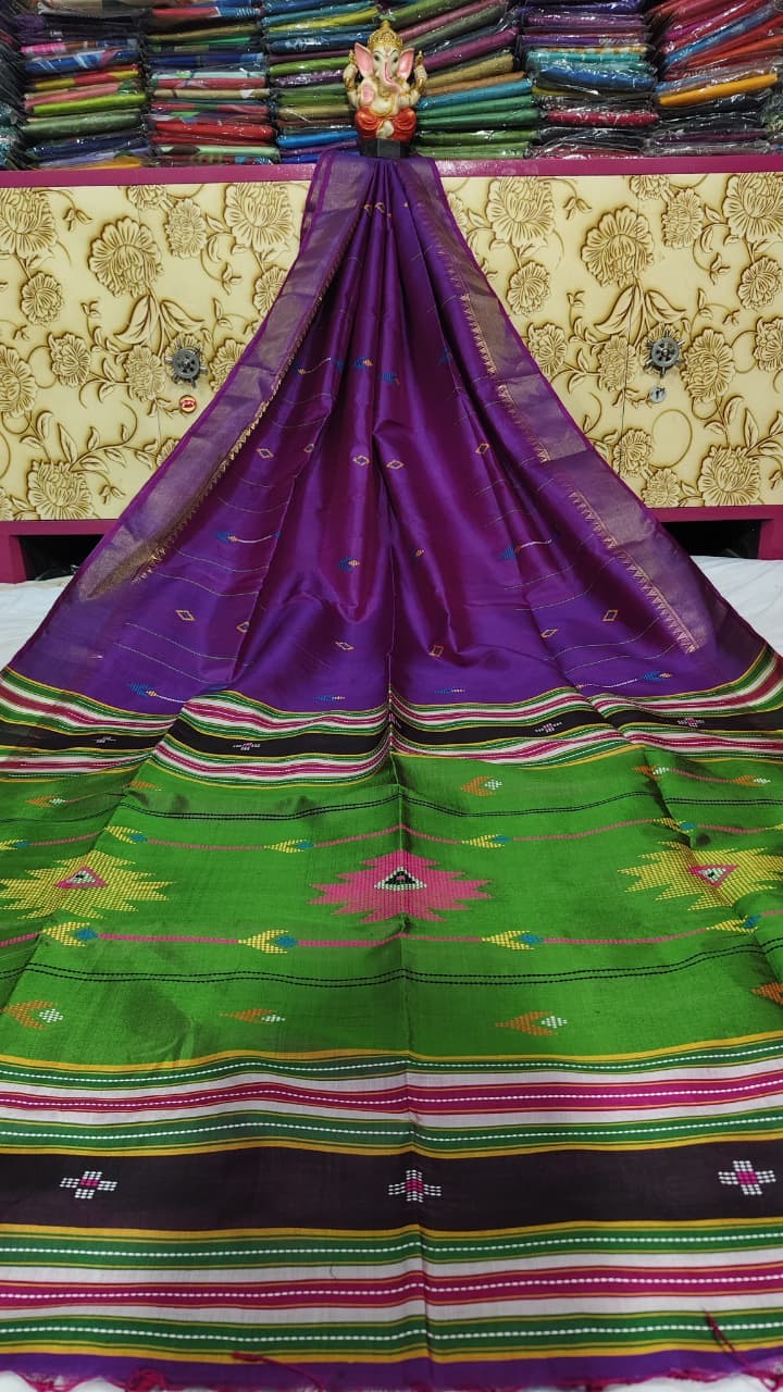 Bishnupur Kolakhetra katan silk saree