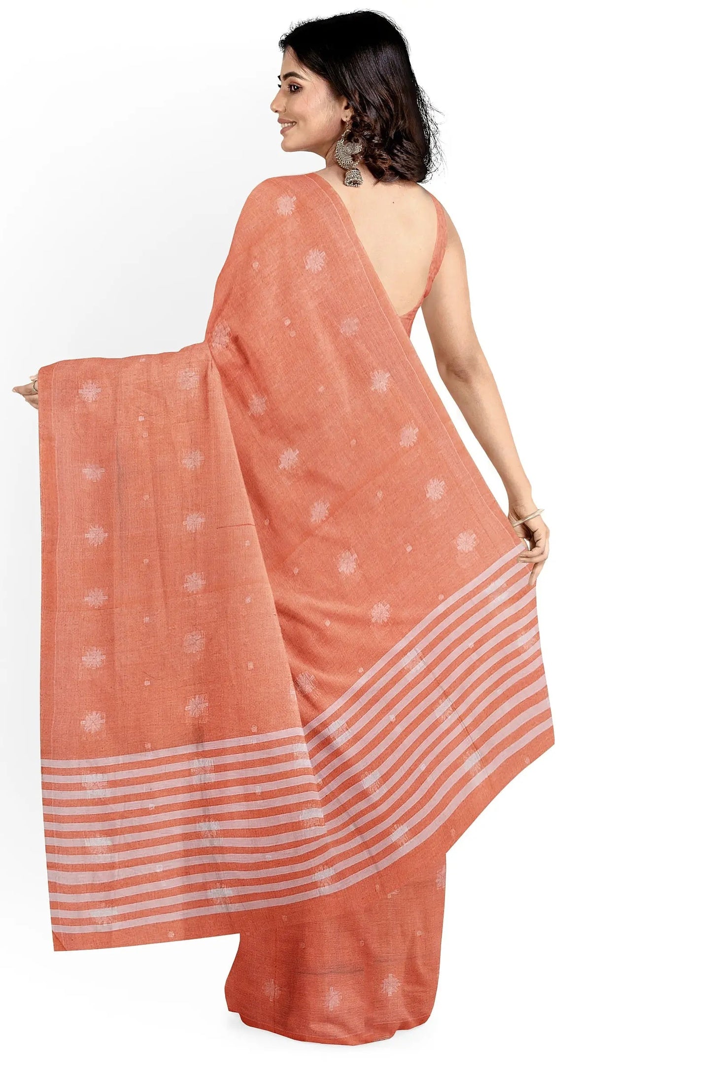 Khadi cotton star orange Putul's fashion