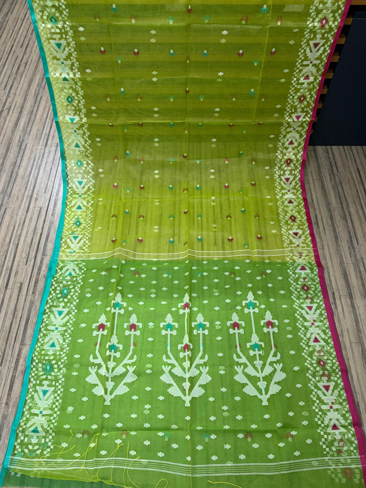 Handwoven ganga yamuna resham Muslin jamdani saree