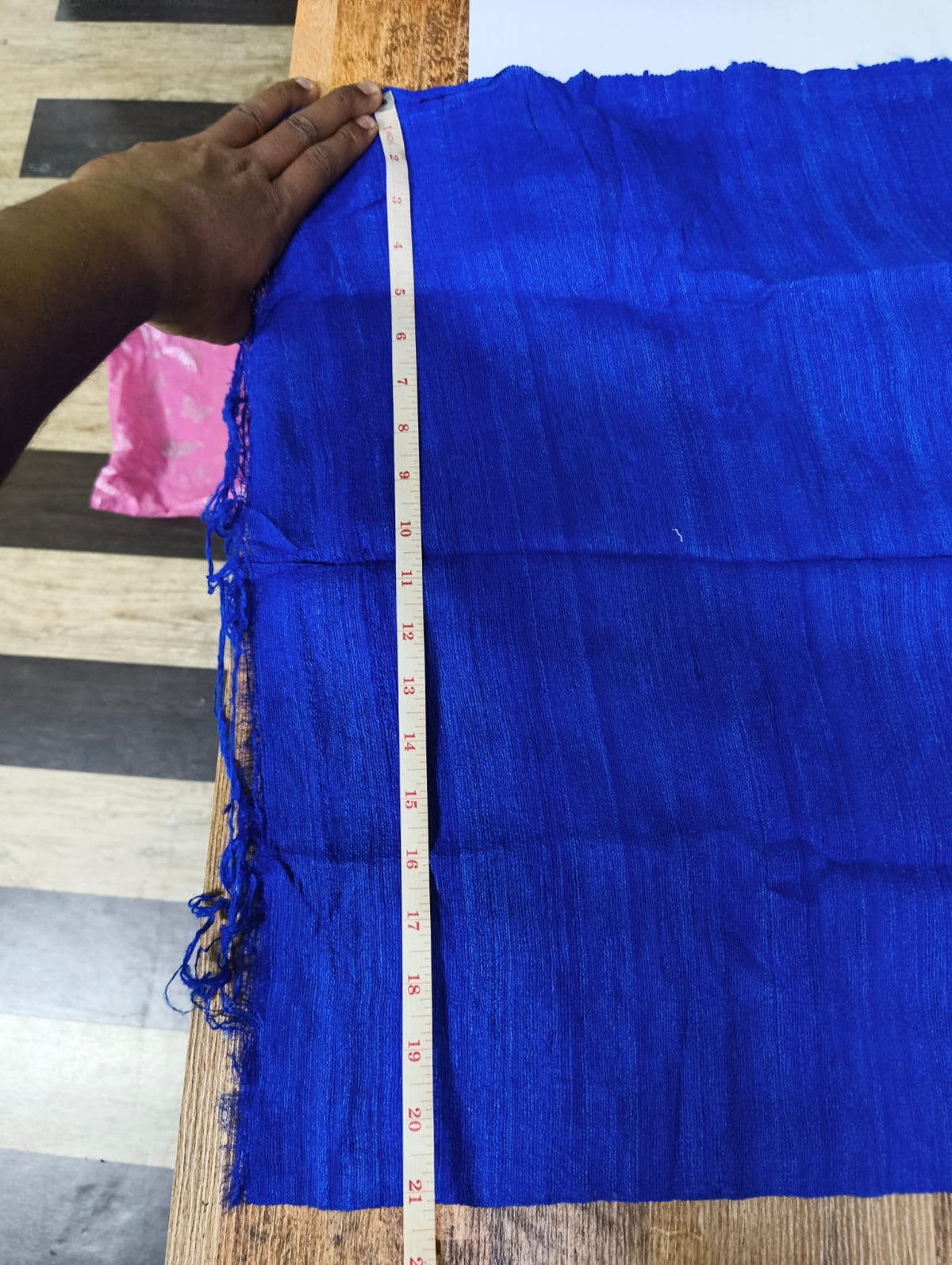 Royal Blue Bengali Script Gicha Silk Saree