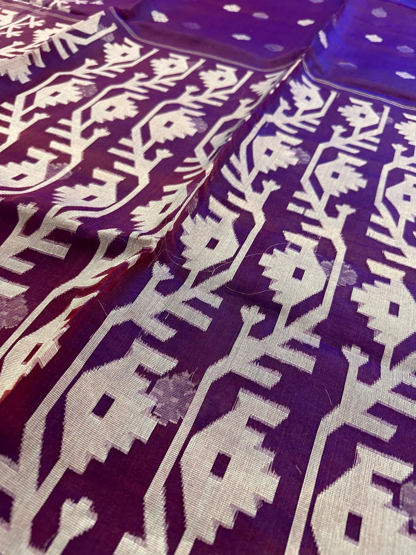 Muslin jamdani of karat design - Putul's Fashion