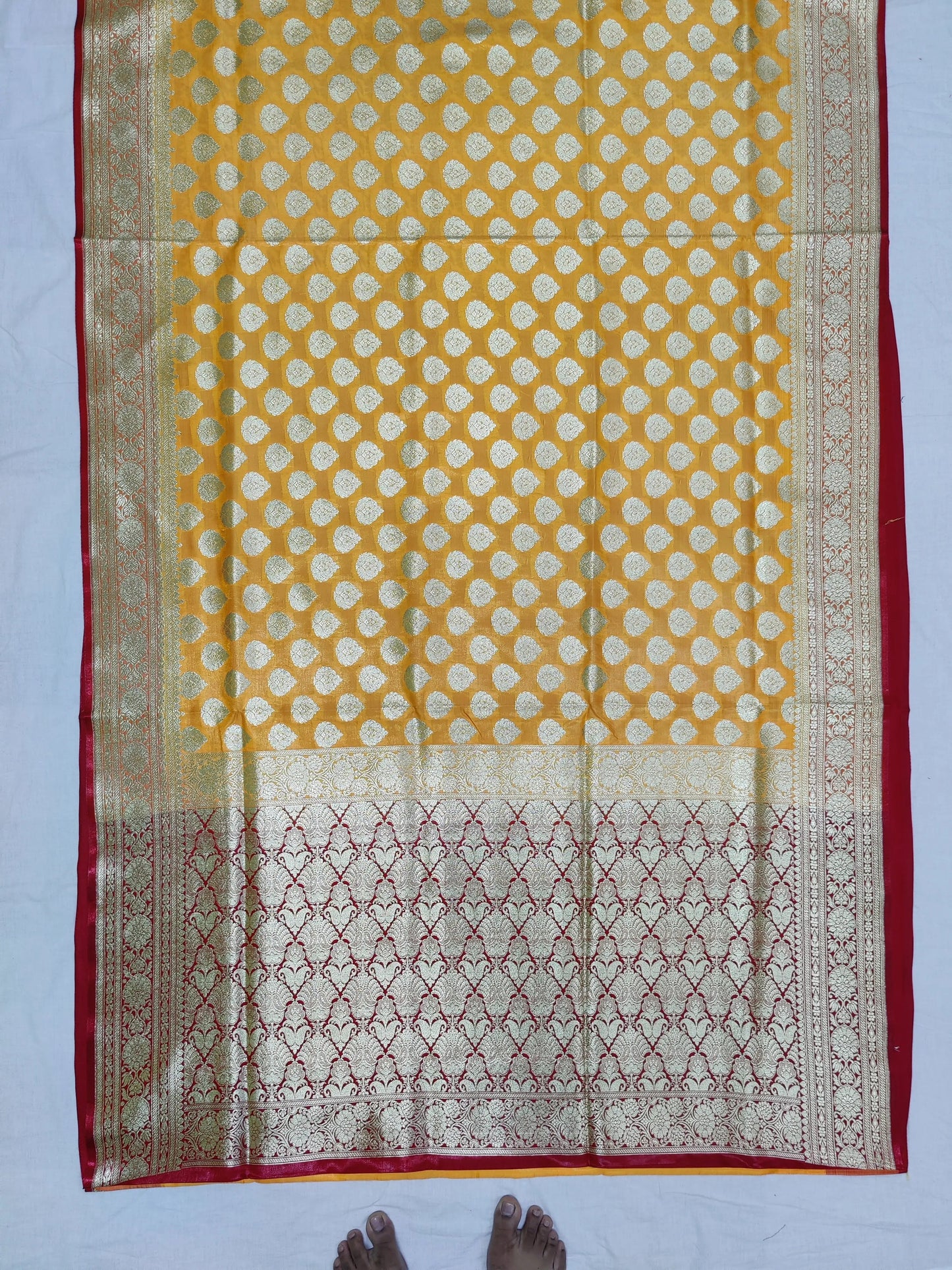 katan banarasi silk-yellow red Putul's fashion
