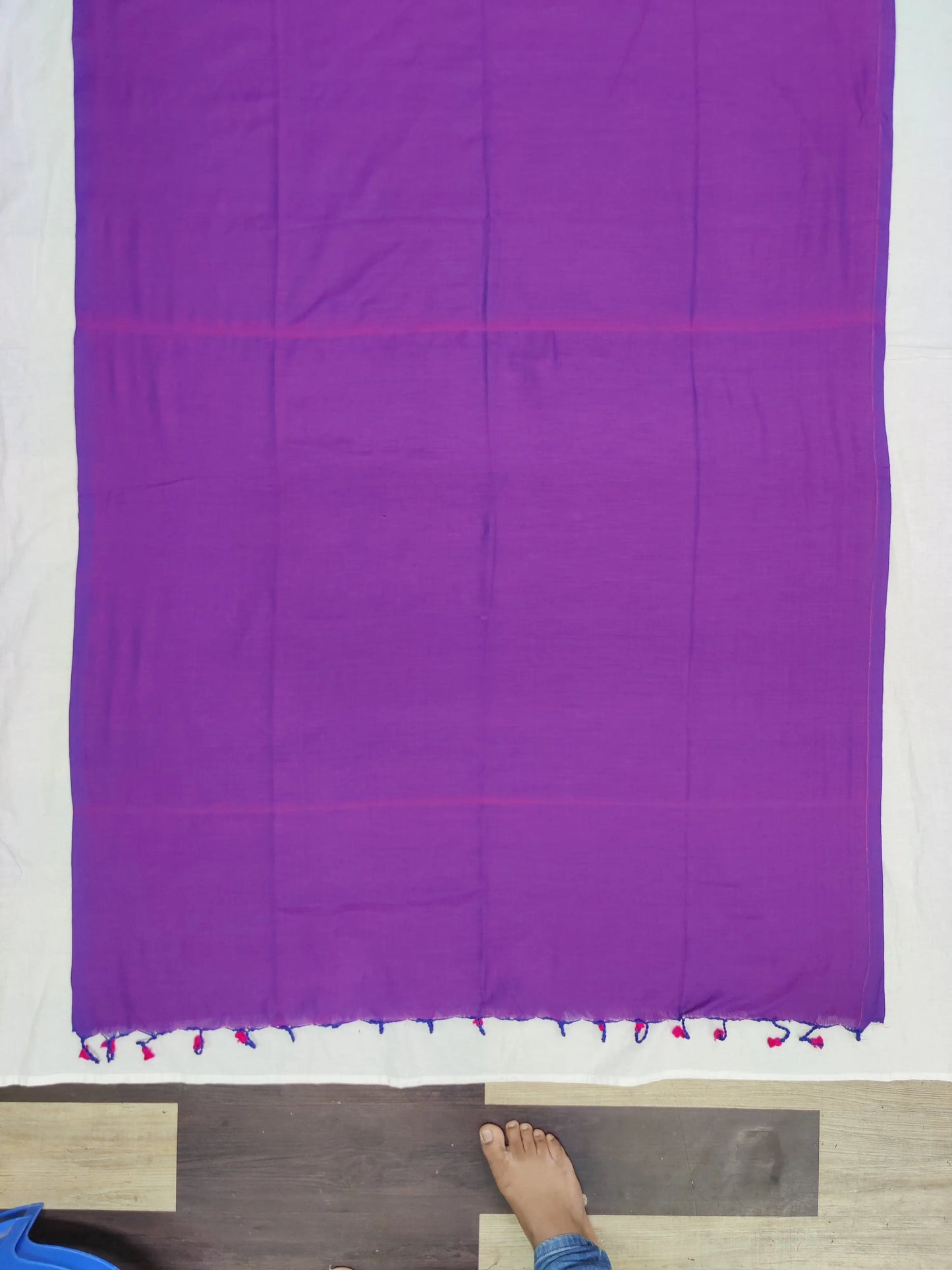 Self colour soft handloom brinjal violet Putul's fashion