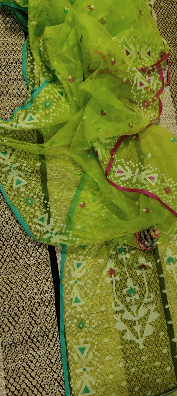 Handwoven ganga yamuna resham  Muslin jamdani saree