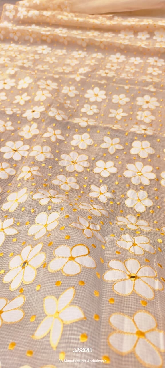 Reshom kota applique saree saree