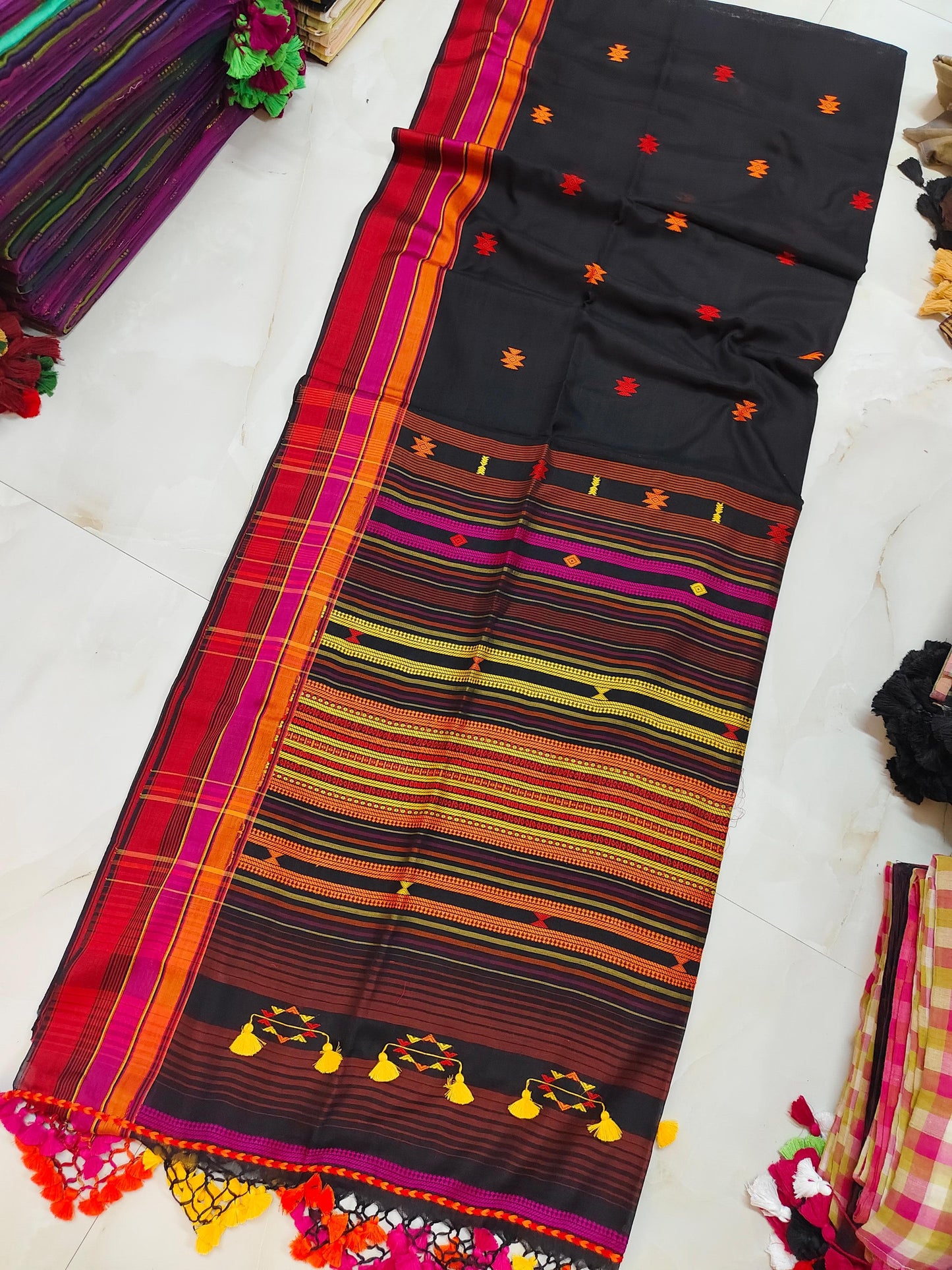 Khadi cotton bhujodi weaving saree New launch in Puja