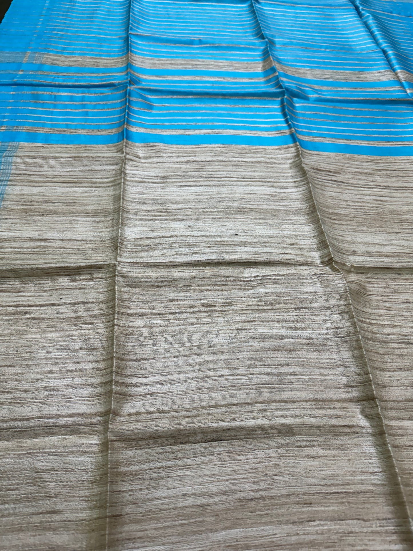 Tussar Gicha handloom silk mark certified single border saree