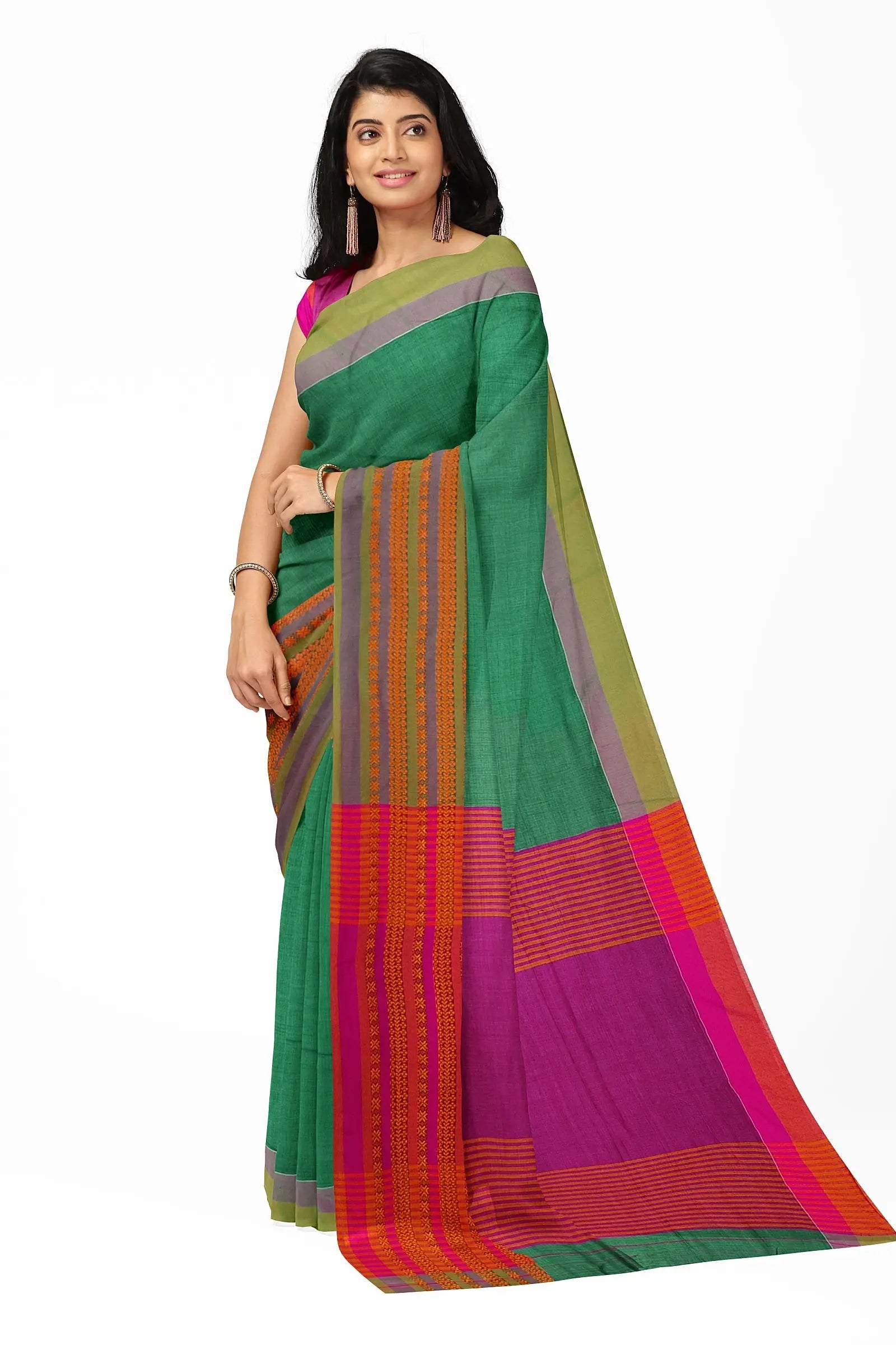 Authentic Handwoven Organic Soft Khadi Cotton Saree /Begampuri Khadi Saree/ store Handloom Tagged Khadi Saree