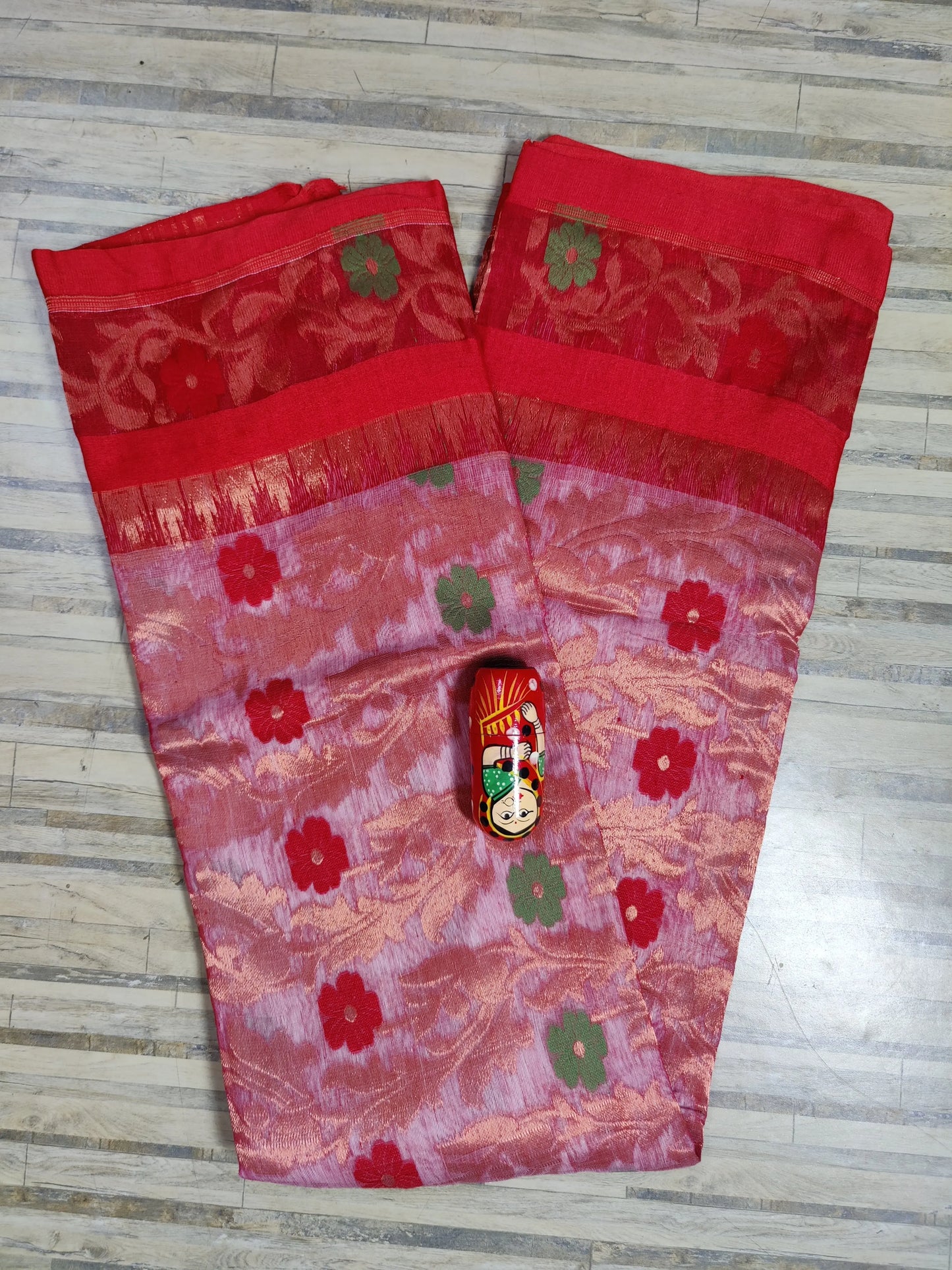 Bengal Jamdani Rongabati copper White Red