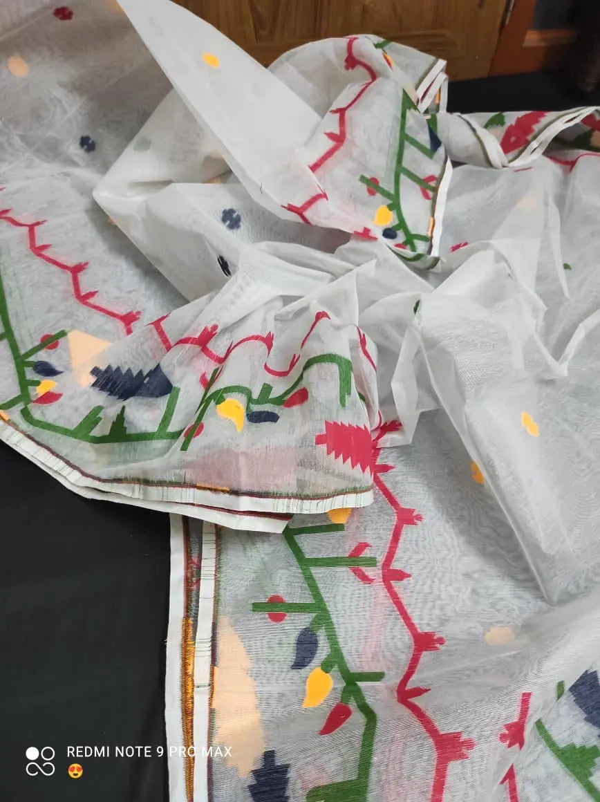 Bengal authentic resham dhakai khoi polish Putul's Fashion