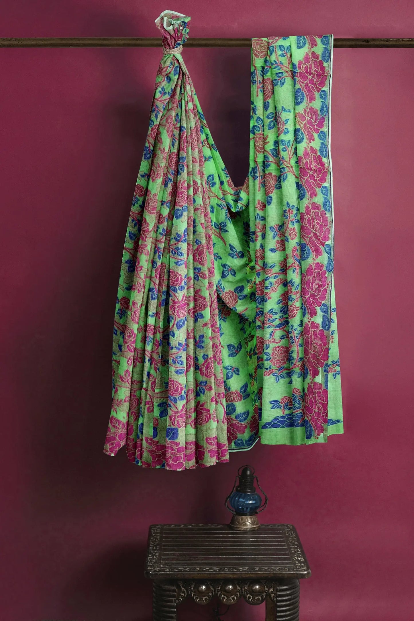 Bengal dhakai Jamdani green PUTULS fashion