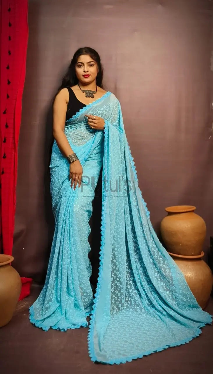 Chikonkari work Saree A new taste of elegance Putul's Fashion