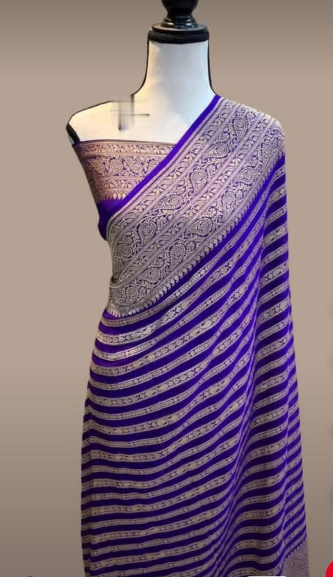 Semi georgette banarasi saree
