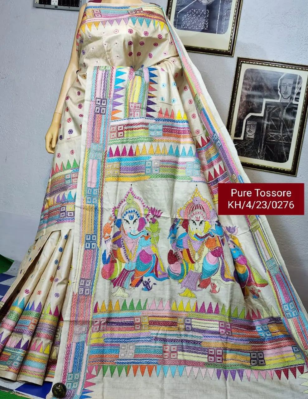 Gachi by gachi Tussar saree katha work with silk mark Putul's fashion
