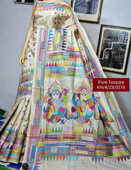 Gachi by gachi Tussar saree katha work with silk mark Putul's fashion