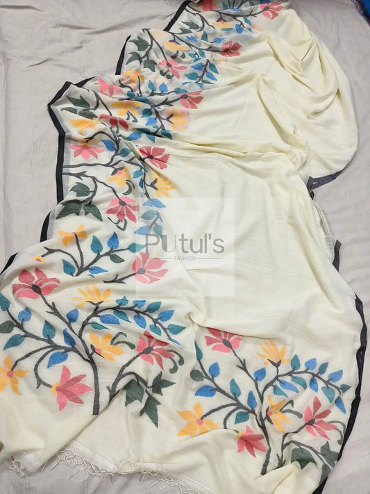 Hand made Cotton Jamdani saree Putul's Fashion