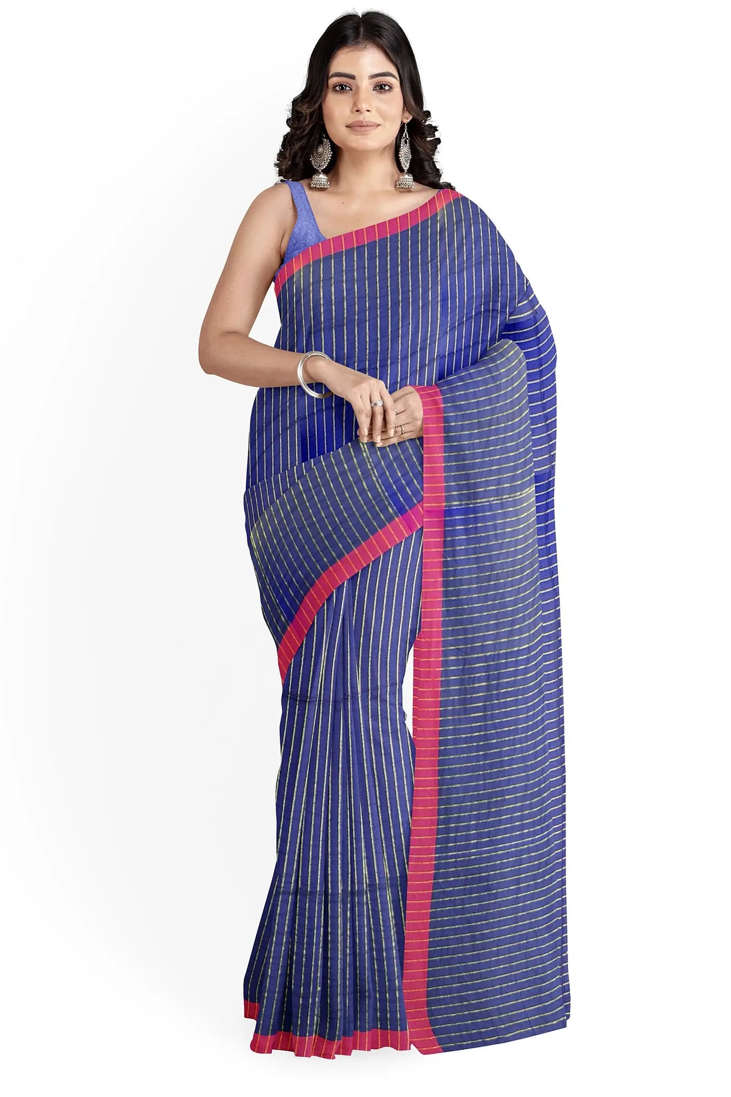 Handloom zari check saree Putul's fashion