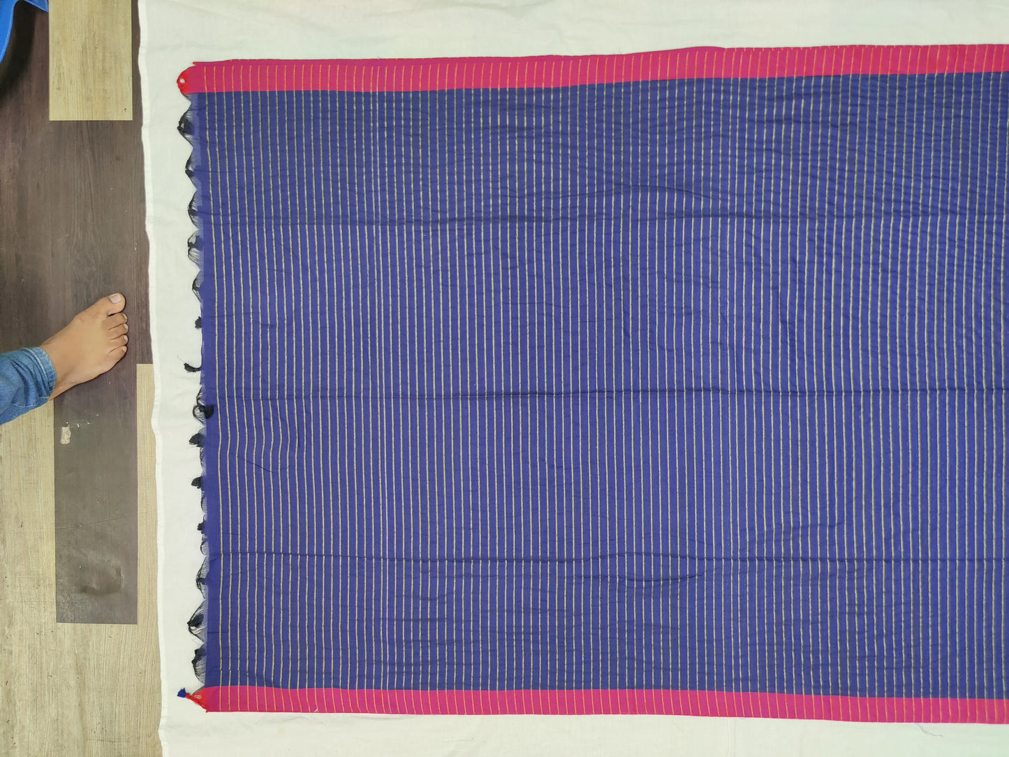 Handloom zari check saree Putul's fashion