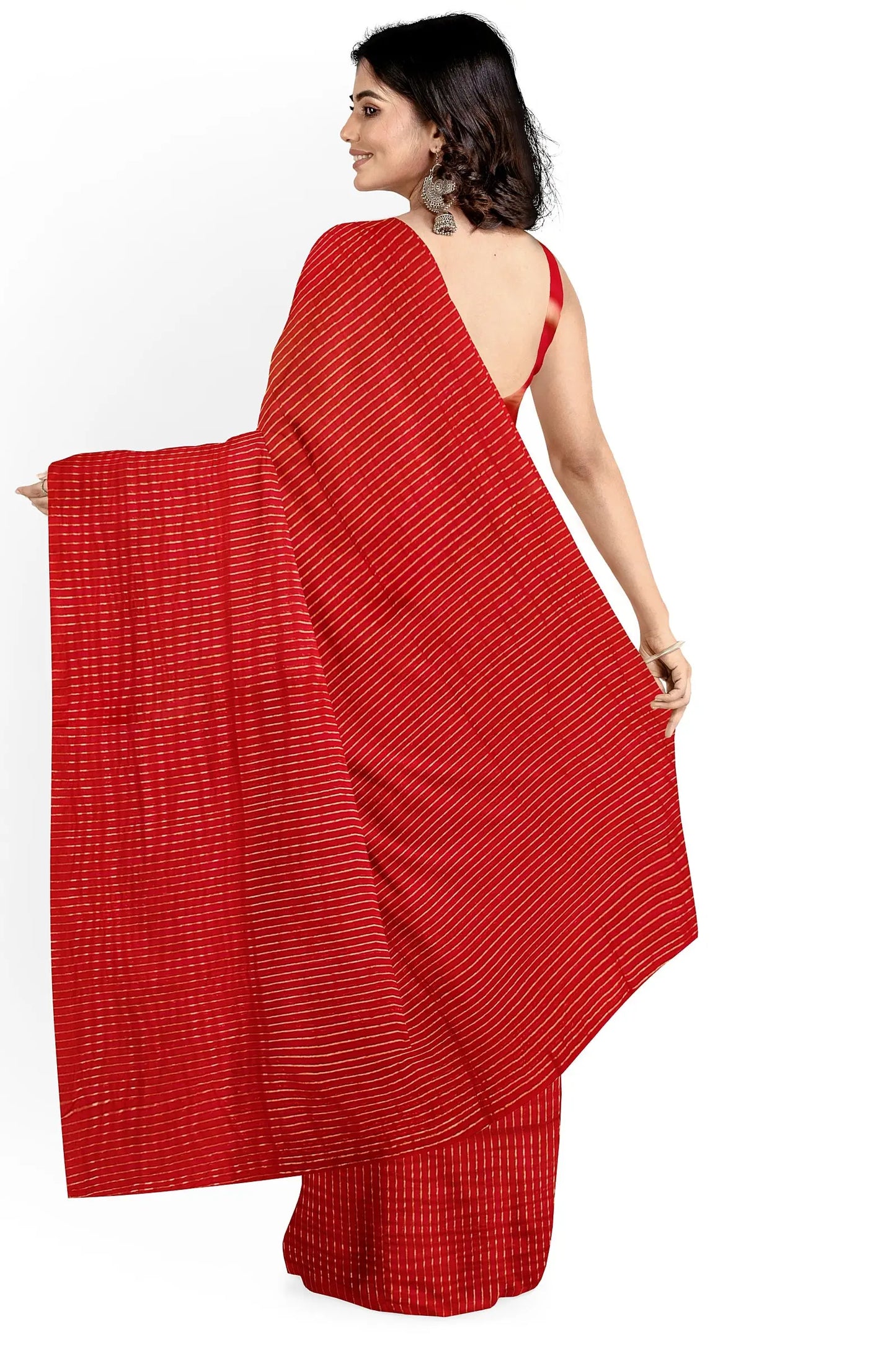 Handloom zari check saree Putul's fashion