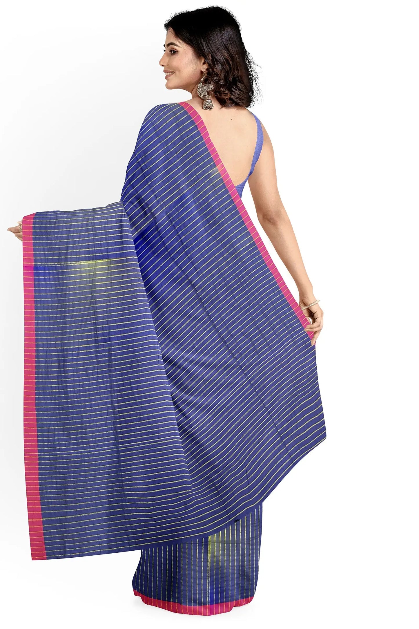 Handloom zari check saree Putul's fashion