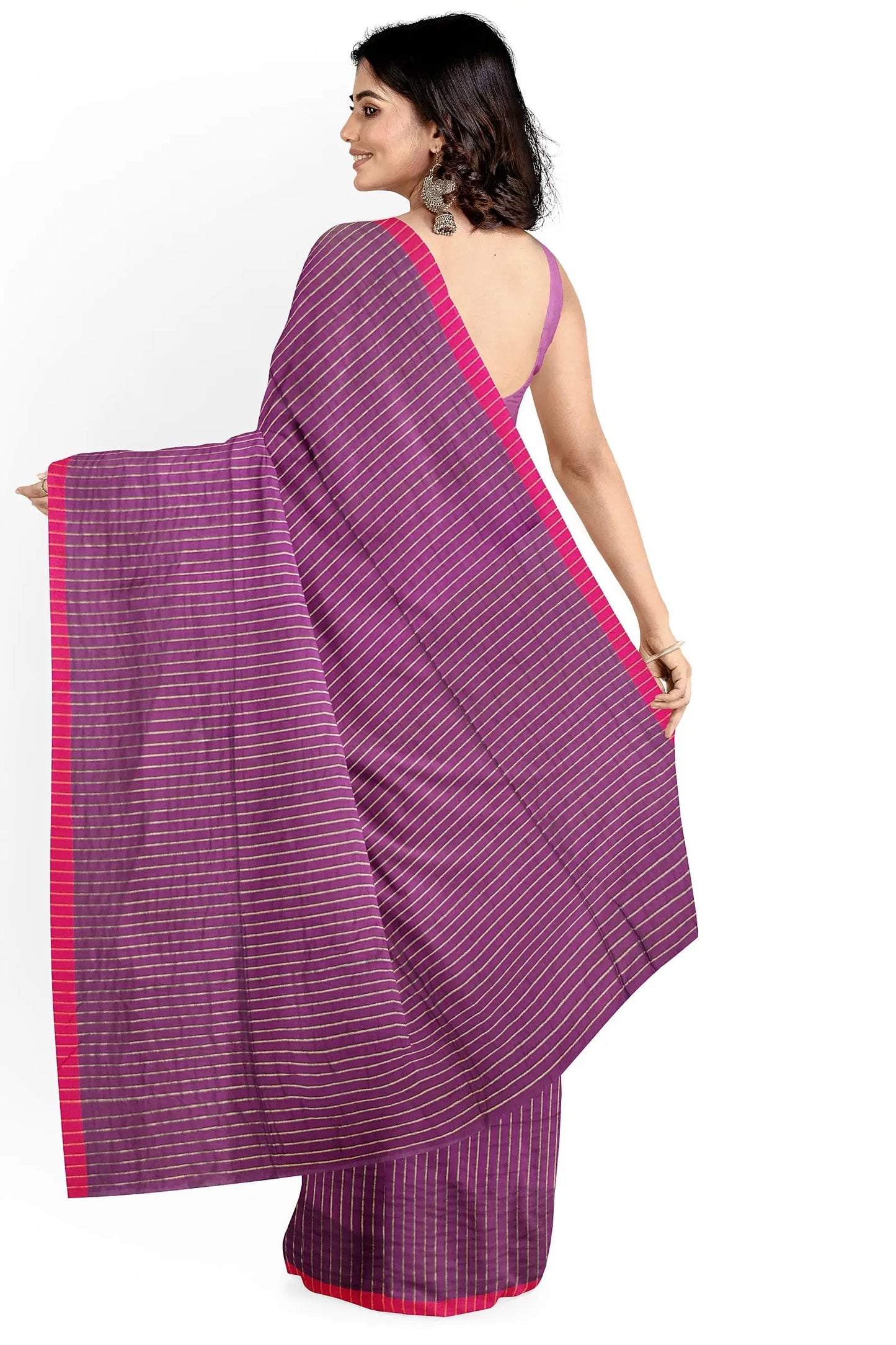 Handloom zari check saree Putul's fashion