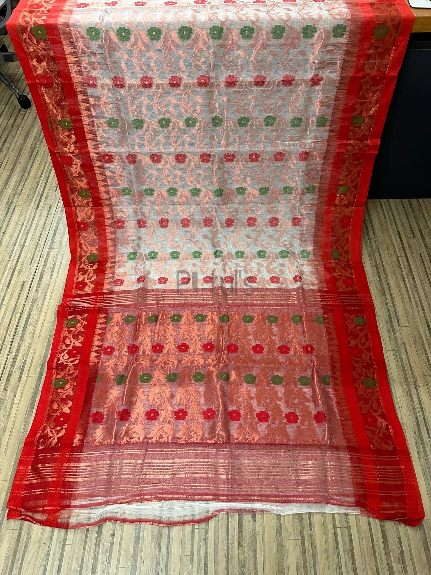 Handwoven resham zari jamdani saree Putul's Fashion