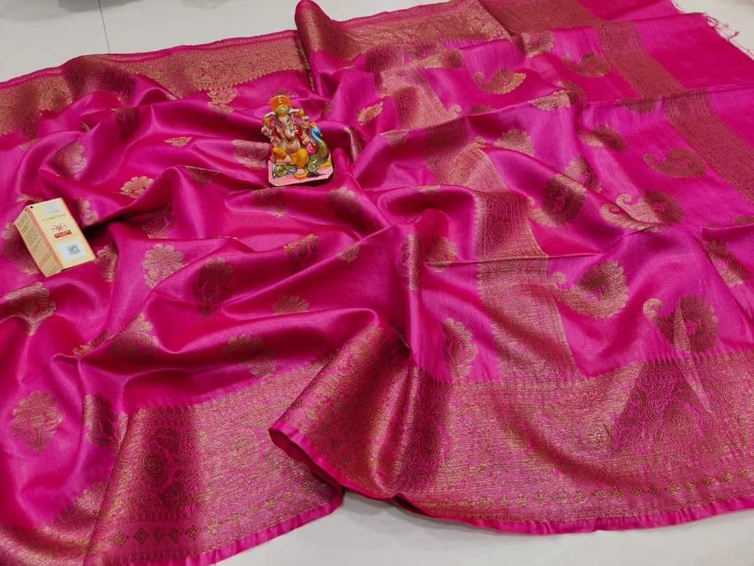 Silk Mark Certified Muga Tussar Silk Saree