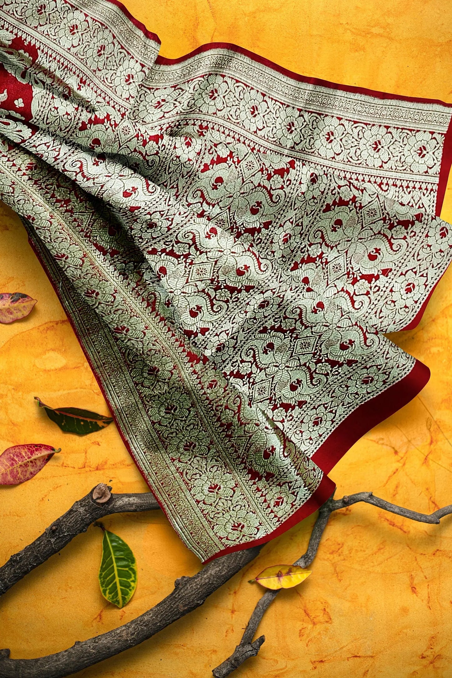 Red Katan saree Putul's fashion