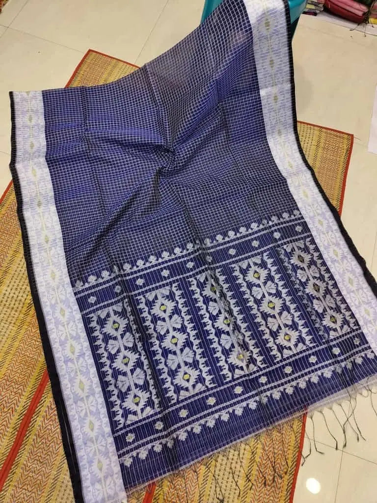 Kota checks muslin saree of Bengal Putul's Fashion