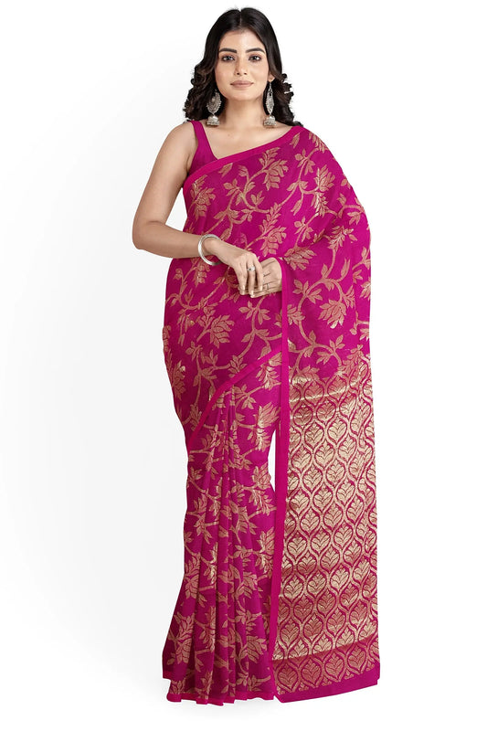 Linen Banarasi saree rani Putul's fashion