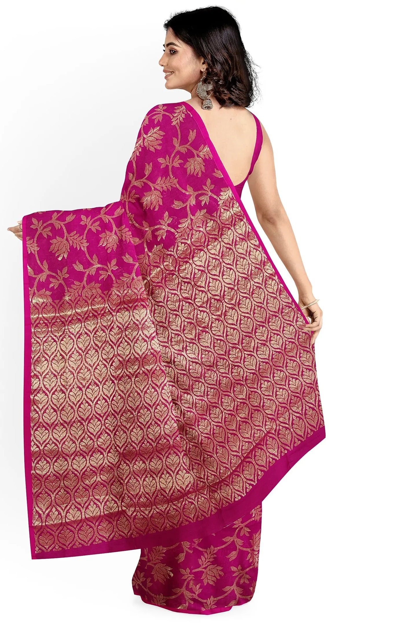 Linen Banarasi saree rani Putul's fashion