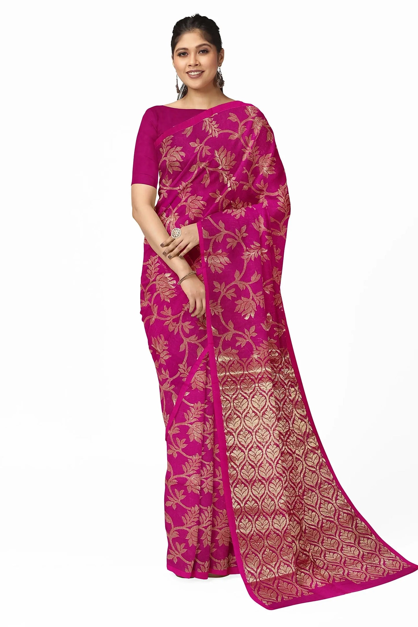 Linen Banarasi saree rani Putul's fashion