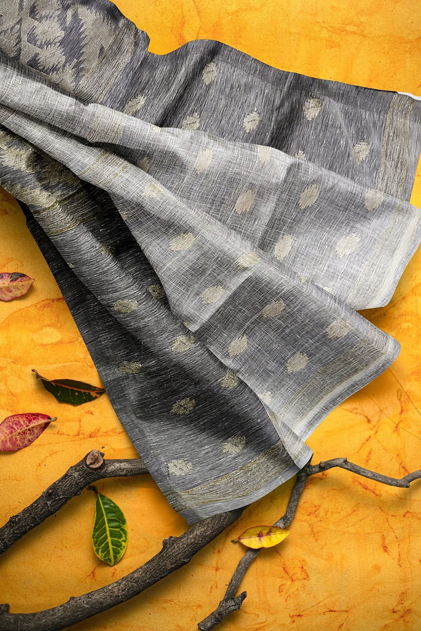 Linen Jamdani black white My Store