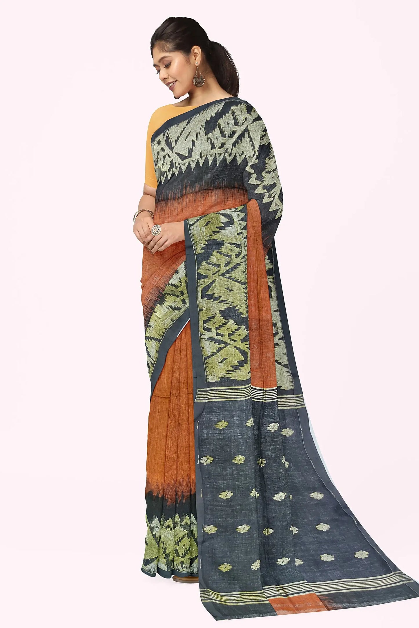 Linen Jamdani saree My Store