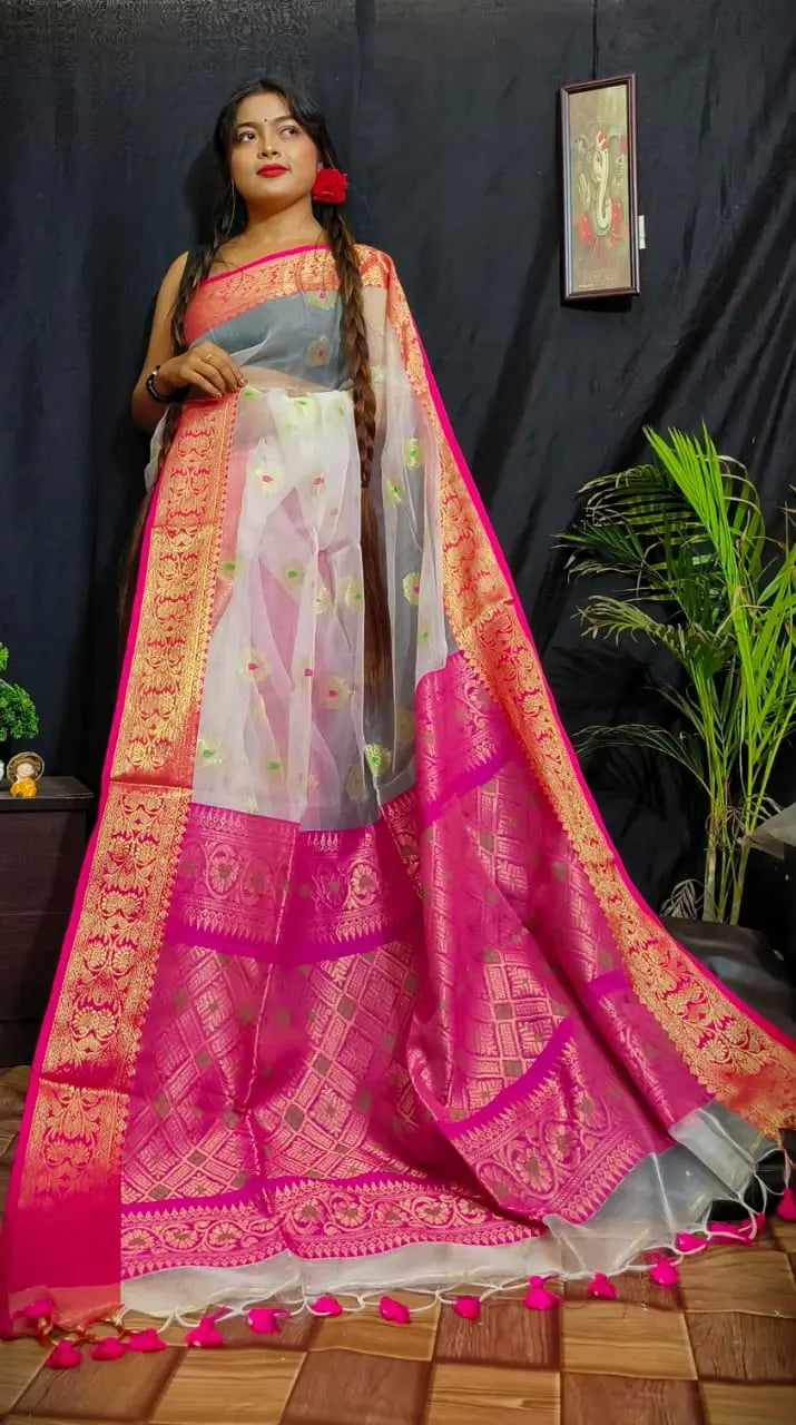 Minakari muslin banarasi saree Putul's fashion