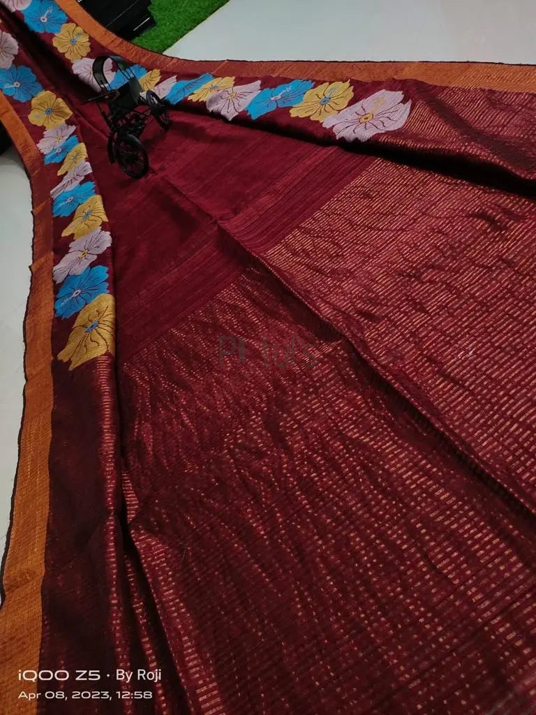 Motka saree in hibiscus design Putul's Fashion