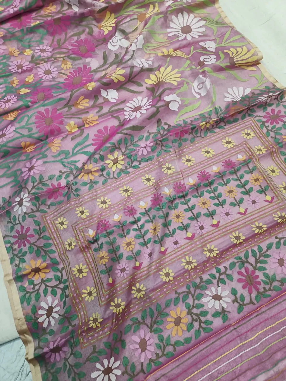 Muslin hand weave pure Jamdani Putul's fashion