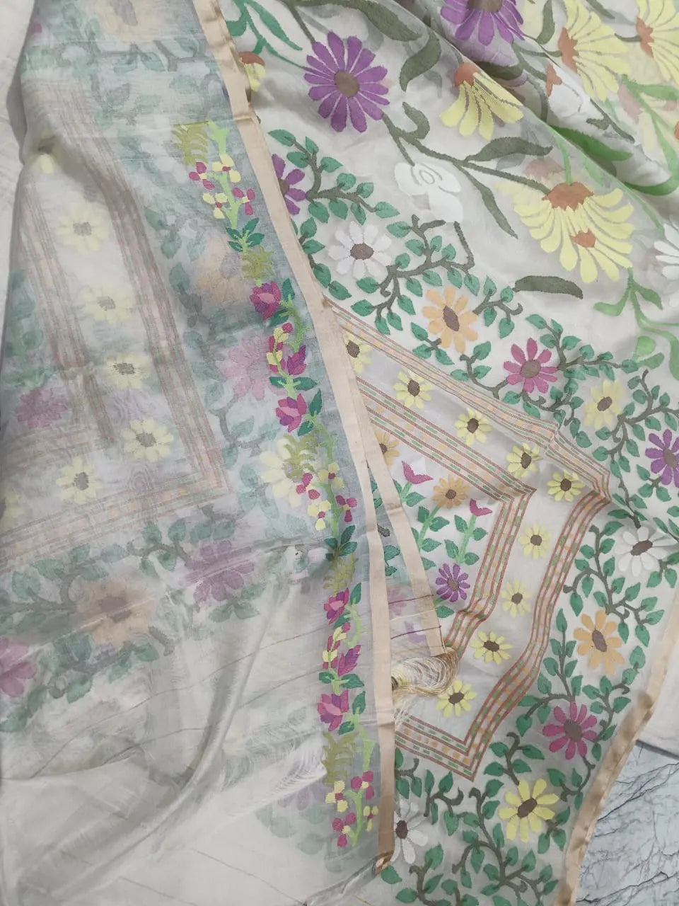 Muslin hand weave pure Jamdani Putul's fashion