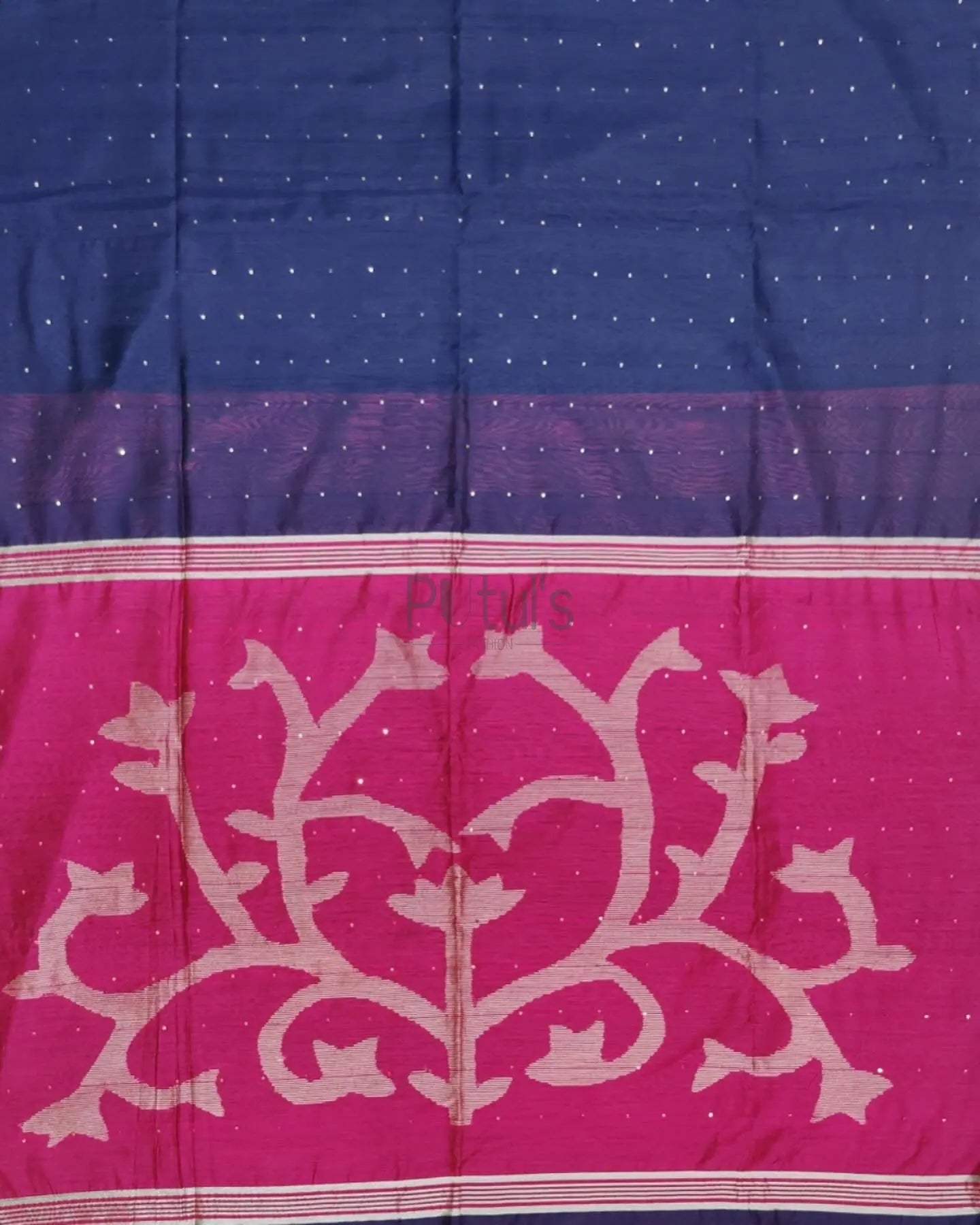 Red sequins saree with Jamdani pallu saree Putul's Fashion